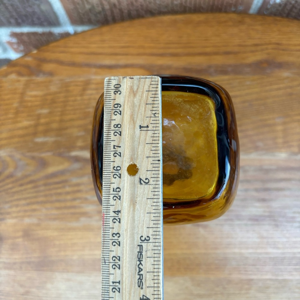 Hand Blown Bud Vase Mini Mouth Amber 
5.5” x 3” - Picture 5 of 6